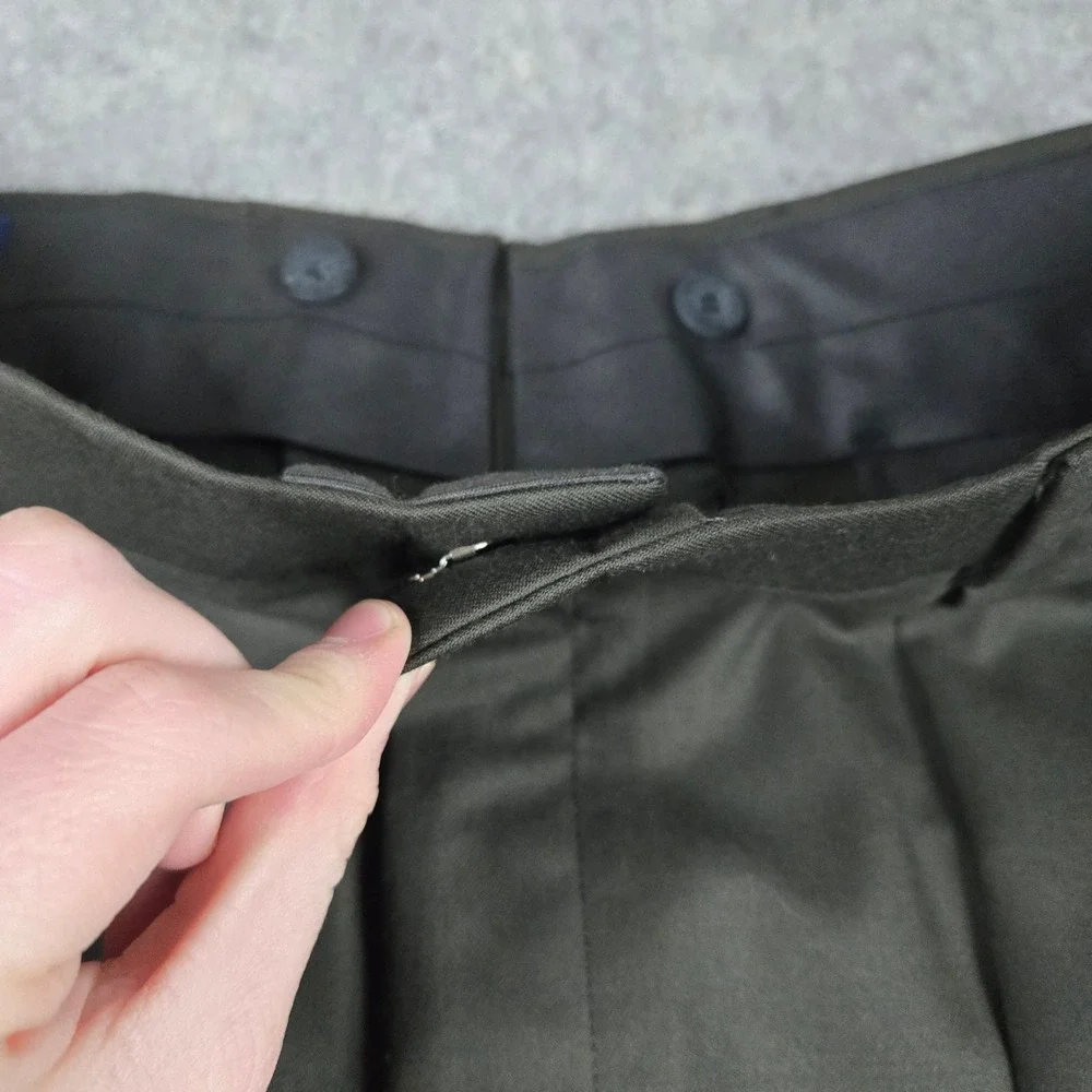 Vintage Brooks Brothers Dress Pants Mens 37 Green Wool Pleated Cuffed USA New
